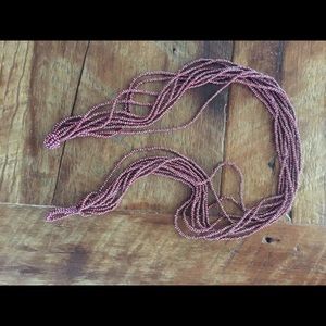 Purple seed bead necklace